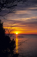 Maine: sunrise over West Penobscot Bay, March