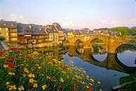 France: Aveyron, Espalion, bridge over Lot River.