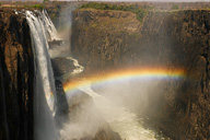 Victoria Falls with rainbow, Zambia