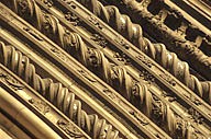 Italy: Umbria, Orvieto, detail of cathedral door decoration