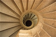 IT: Campania, Padula, Carthusian monastery, Chartreuse of S. Lorenzo, descending view of spiraling library staircase