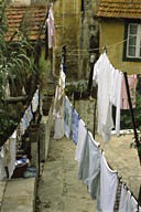 Portugal: Lisbon, Alfama, laundry on clotheslines
