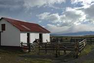 Estancia Dos Hermanos barn on Lake Viedma