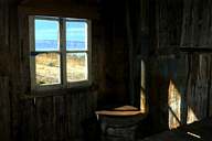 Interior of deserted ranch on Lake Viedma