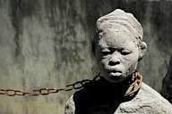 Sculpture of slave at Kelele Square