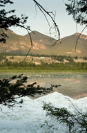 View across Columbia Wetlands at sunset, Wilmer, British Columbia