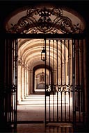 Portugal: Lisbon, San Vicente, cloister, wrought-iron gate